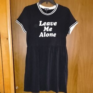 HOT TOPIC Black 'Leave Me Alone' Ringer Dress Size Medium